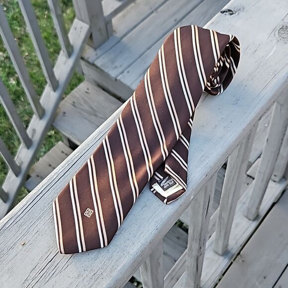 Givenchy Monsieur brown stripe tie - Picture 1 of 5